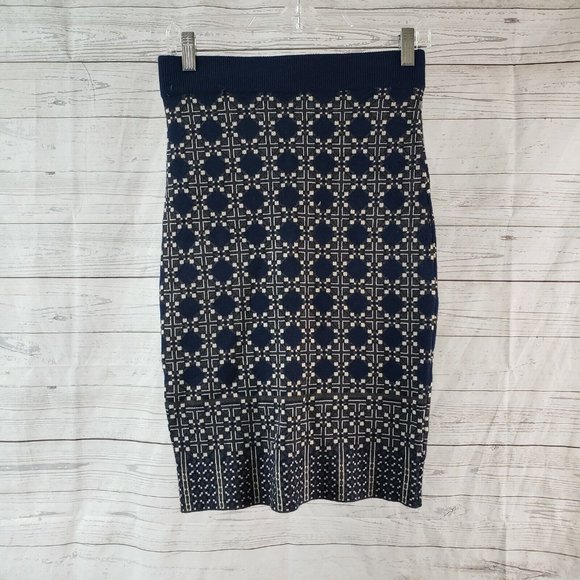 Max Studio Womens Knit Pull On Skirt Sz XS Blue Gray Rayon Blend - Picture 1 of 3